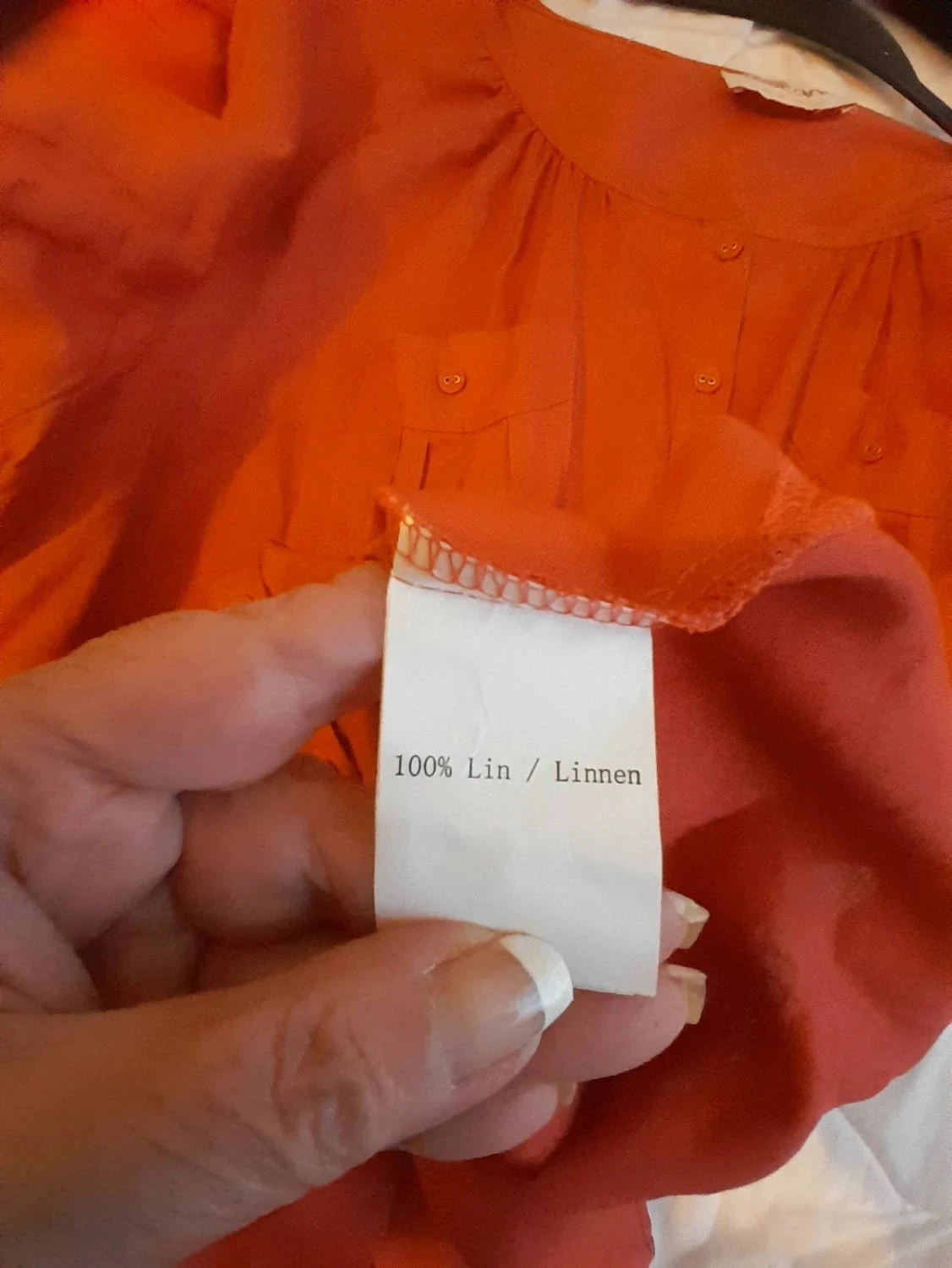 Blouse, chemisier van 100% linnen, kleur Rood, Maat 50, Merk Armand Thiery – photo 11